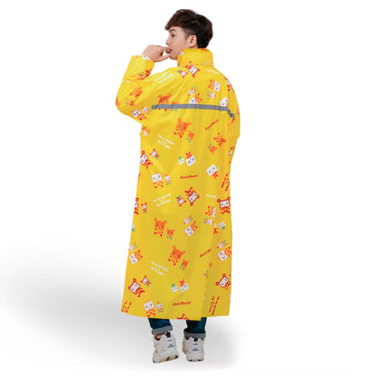 親子豆腐熊可愛前開式雨衣（成人款）- 粉色系
