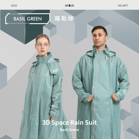 3D Space Backpack One-Piece Rain Suit - Basil Green