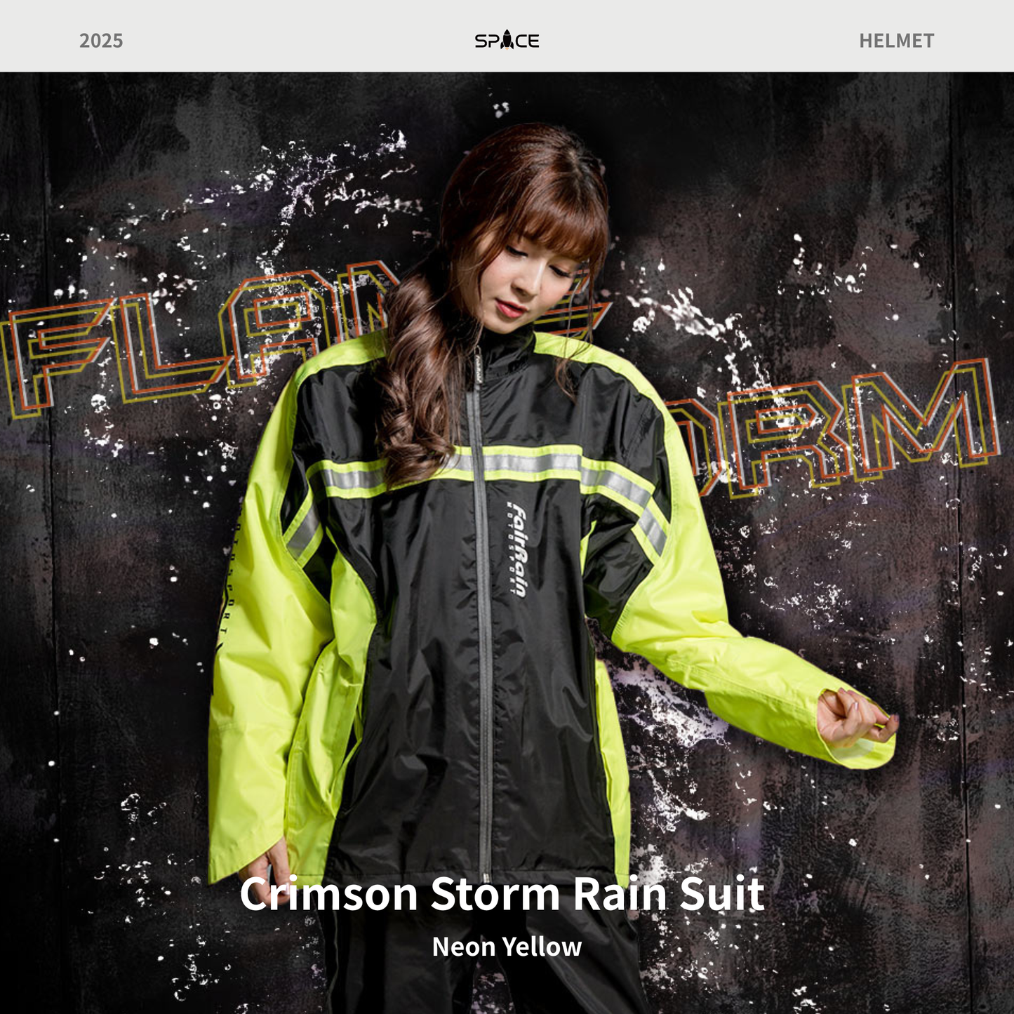 Crimson Storm Two-Piece Rain Suit - Neon Yellow