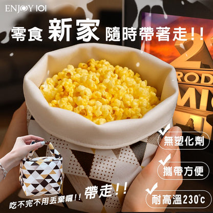 UnSac 2.0 矽膠布防漏食物袋《喫貨袋》M - 多彩黑熊（2.0鈕扣設計）